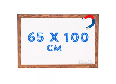 Chalky Manyetik Beyaz Yazı Tahtası Ahşap Çerçeveli 65x100 cm